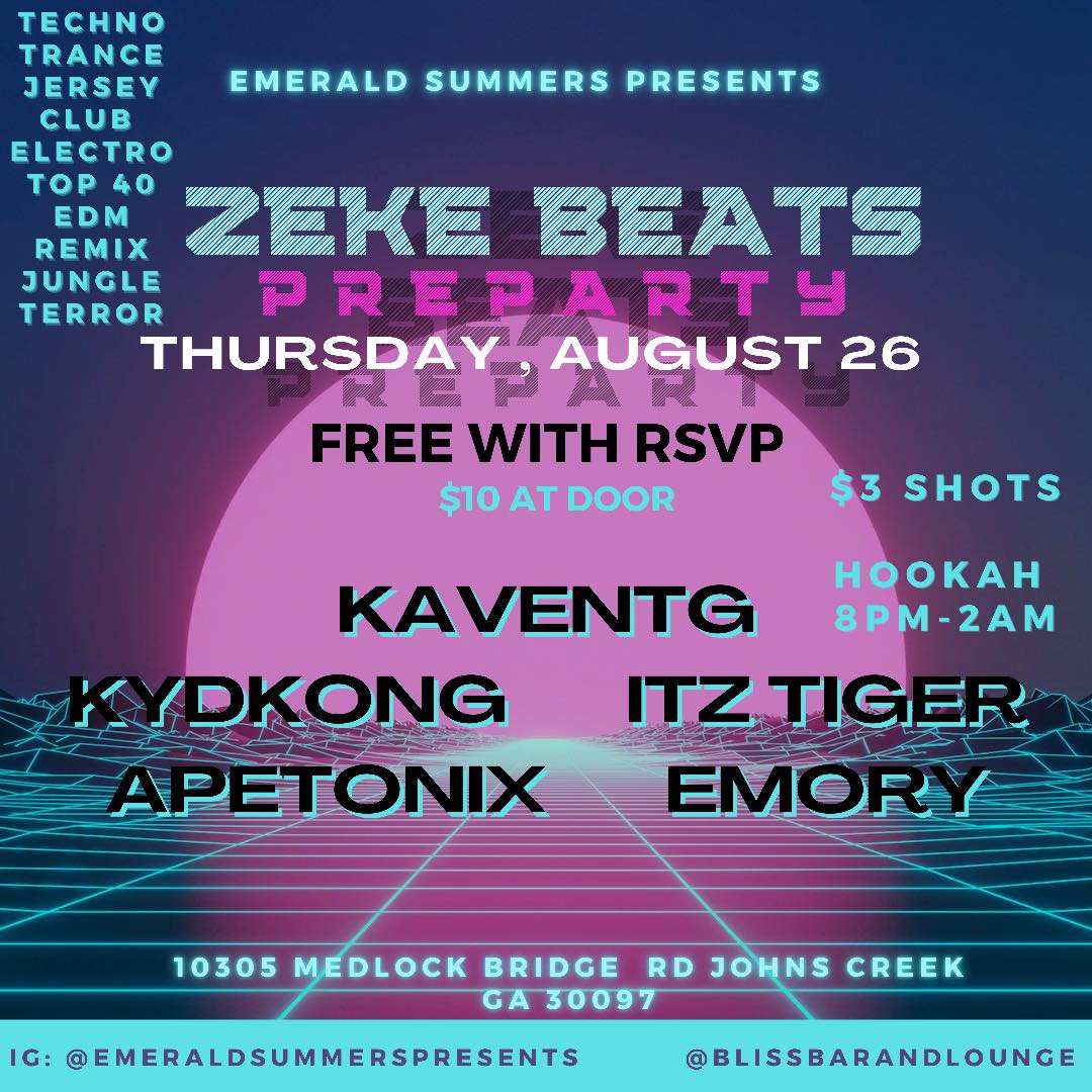 Alaaniel's tweet photo. So excited for this one! Got the homie @GKavent spinning this Thursday for @events_summers in John's Creek, ga! Right along side our favs @_kydkong , Itz Tiger, Apetonix, and DJ EMรRY!
#EmeraldSummersPresents #KaventG #JohnsCreekga #RaveATL #ATLravers #PLUR #ATLEDM #ATLRaveFam https://t.co/Kqiz9qHNeD
