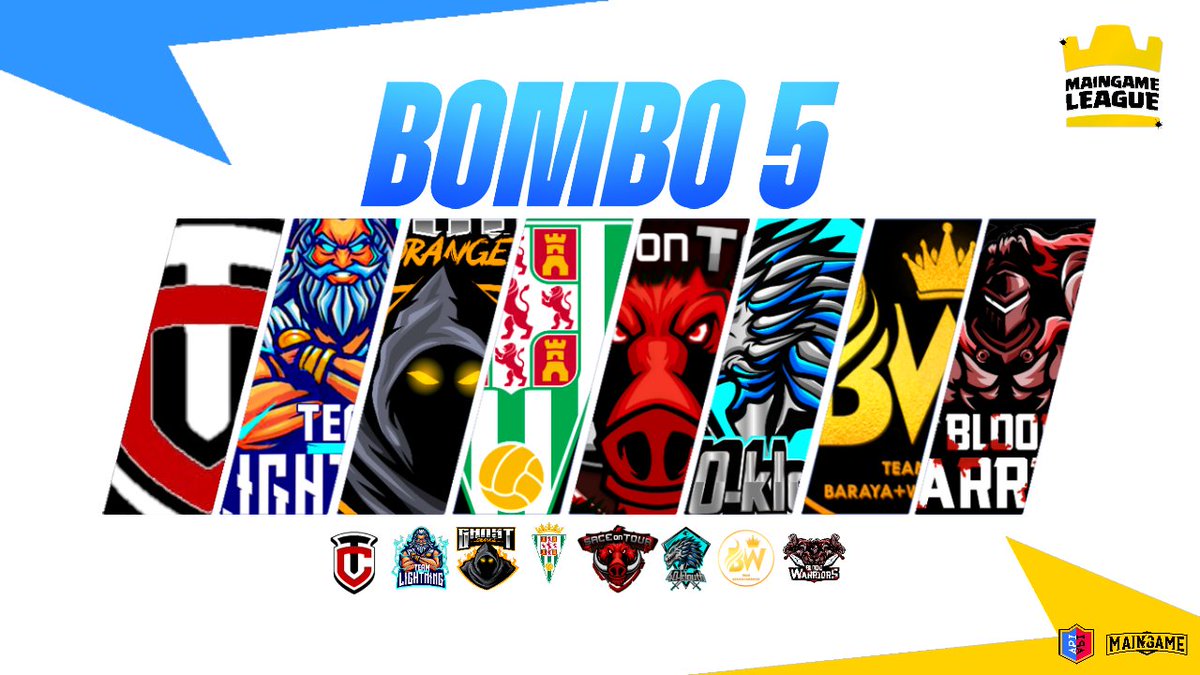 CR | MAINGAME LEAGUE

Les presentamos a los equipos que conforman el bombo #5 🔥🔥

<a href="/TeamLightning8/">Team Lightning</a> 
@40KLHES 
<a href="/GhostOrange1/">Ghost Orange</a> 
<a href="/sace_tour/">Sace On Tour</a>
@BloodWarriorsGG
<a href="/CCF_eSports/">Córdoba CF eSports</a>
<a href="/CuchosTeam/">Team Cuchos</a>
@BarayaWarrior
40 ❤ y damos a conocer el bombo 4