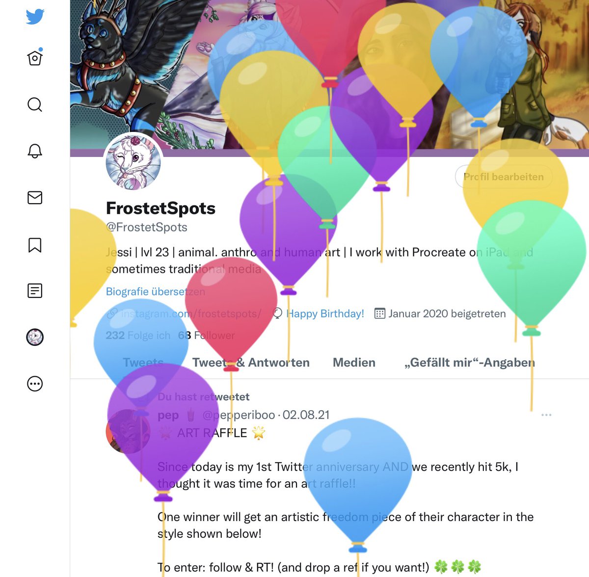 Time for balloons whoo! plus a little happy sugar glider sketch with cake!  I'm 24 now - already feeling old, image size:1200x1176