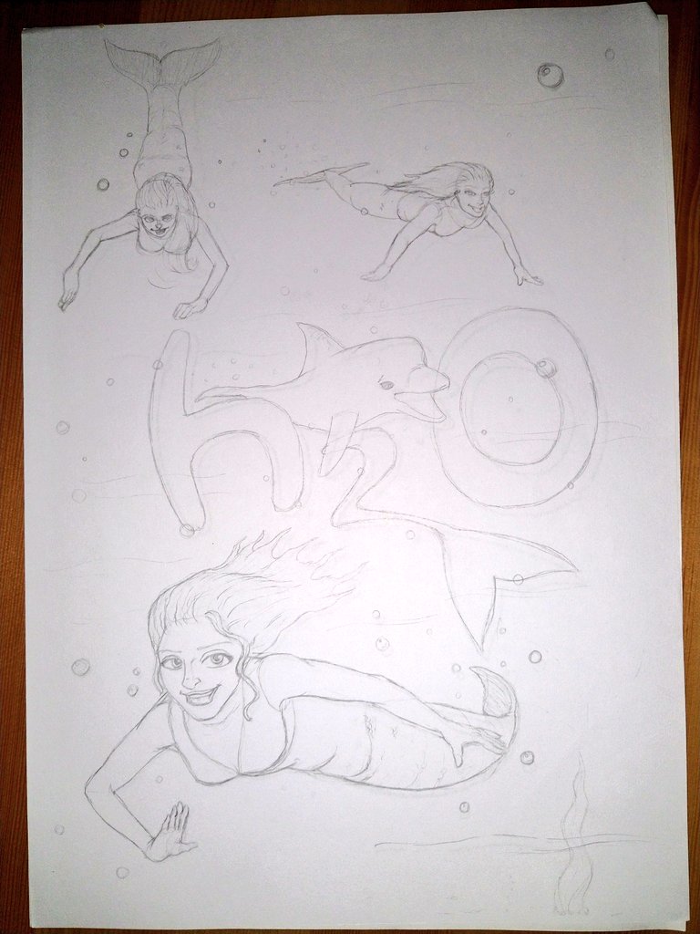 How's this for a weird humblebrag - back when I was an illustrator, I designed the logo for the H2O TV show. Found the first sketch of it while having a clear out of artwork.