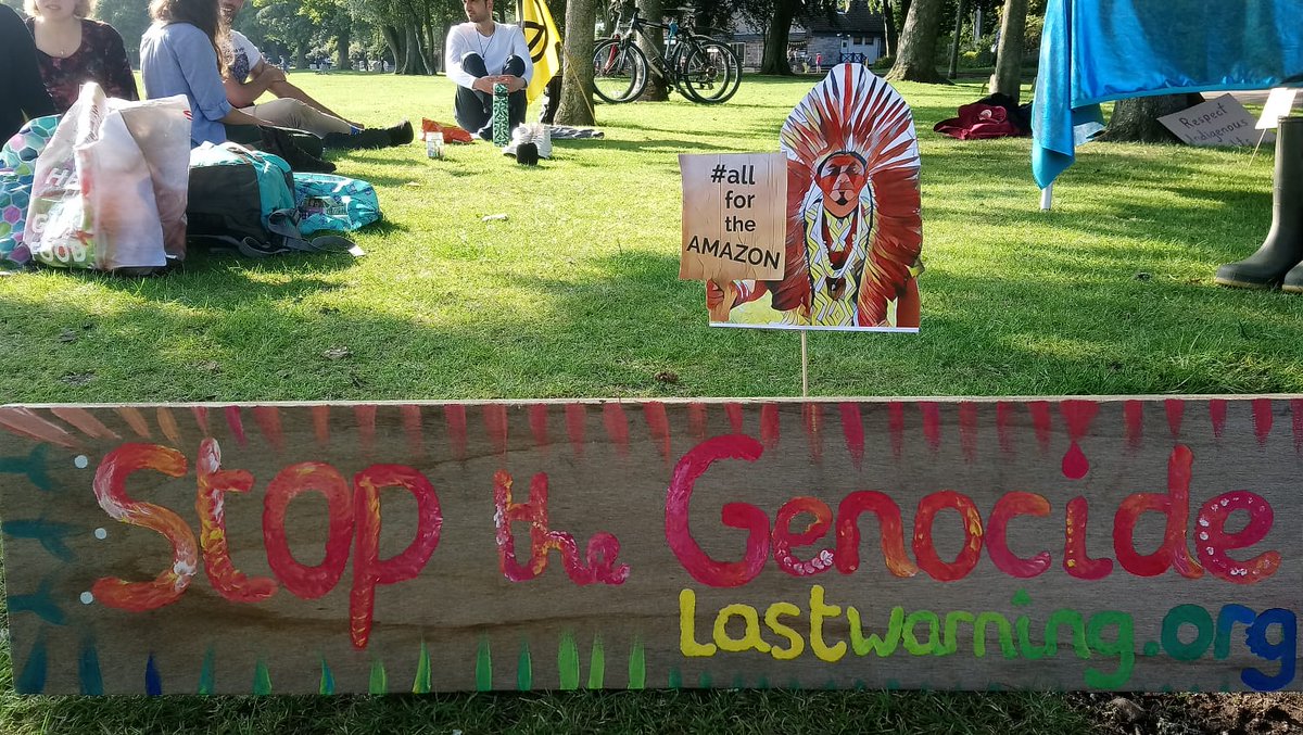 ScotlandXr's tweet photo. XR Aberdeen were #AllForTheAmazon today in Duthie Park; some family friendly outreach and raising awareness of genocide and ecocide of #IndigenousPeoples in Brazil. https://t.co/SGT3G7xX05