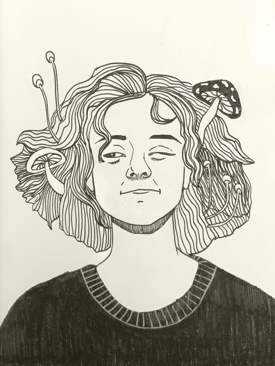 ladanif's tweet photo. Ayer hice un autoretrato y creo que me gusto como queda 🍄 https://t.co/MafNgGua09