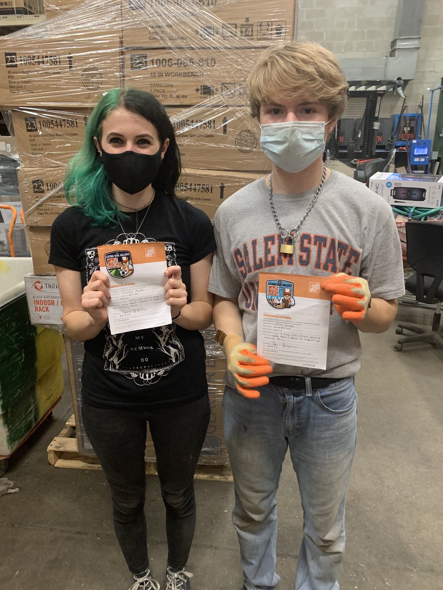 Caroline and Oliver getting some well deserved recognition for helping out in receiving all day!