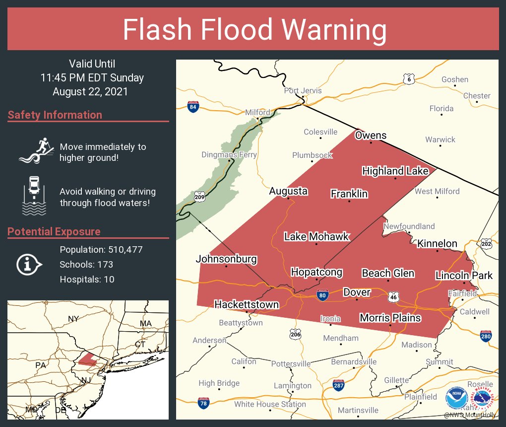 NWS Mount Holly on Twitter "Flash Flood Warning including Dover NJ