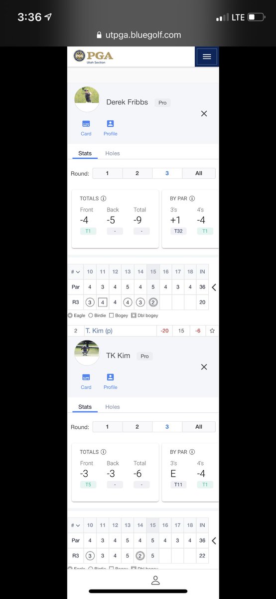 ty_travis's tweet photo. Utah Open down the final stretch, @TiKi_0918 makes a great eagle on 14 to get within one and then pars the next hole and is down 4…brutal😳 @acaseofthegolf1 https://t.co/bZ63hKi4nb