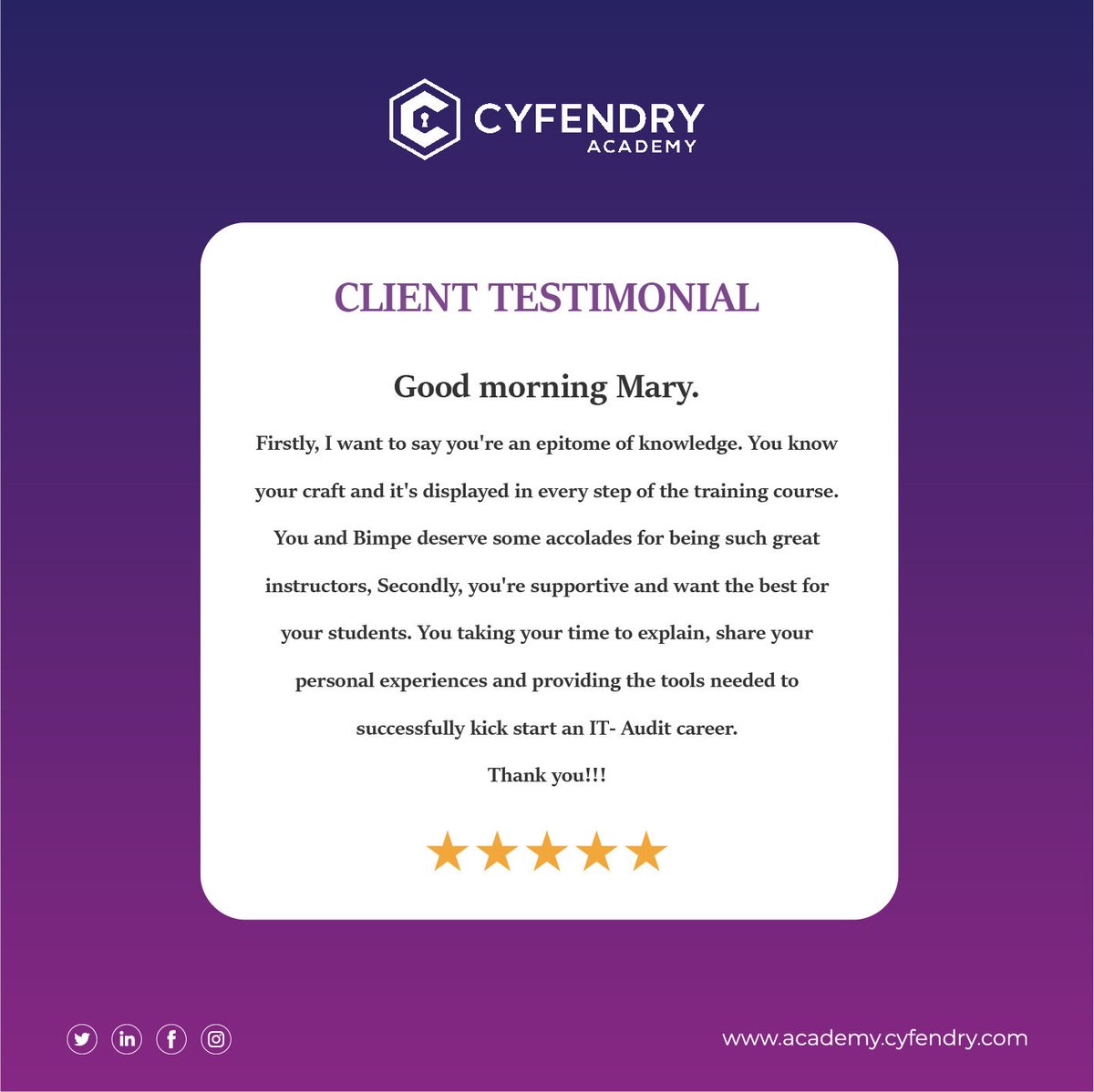 CyfendryAcademy's tweet photo. Contact Us
🌐 https://t.co/fX1NQzcHrK
📧 info@cyfendry.com
📞 +1 972-930-5323

#Cyfendry #CyfendryConsulting #cyfendryacademy #informationtechnology #businessanalytics #businessanalyst #analytics #analyticsteam #analyticsacademy #business #businessdevelopment #businessgrowth https://t.co/JVIWQNJwGO