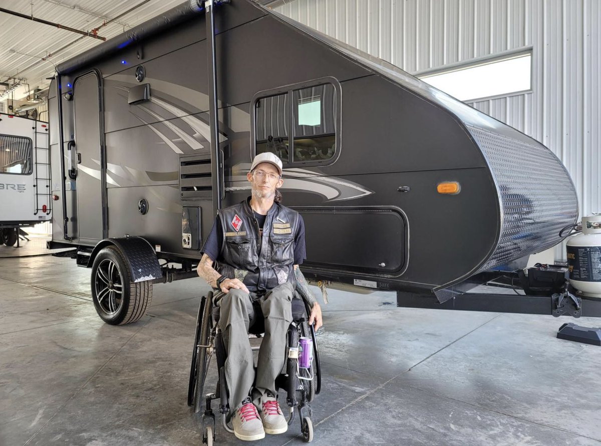 This post is a little delayed but we wanted to make sure we got it posted. 
The most inspirational person we have sold a trailer to this year… and perhaps the most thankful. It was a pleasure working with Travis on the purchase of his pre- owned trailer! #preownedtrailer