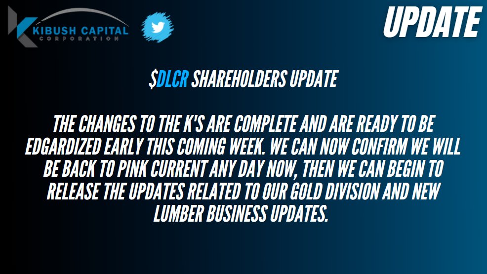 $DLCR Shareholders Update: Almost there!