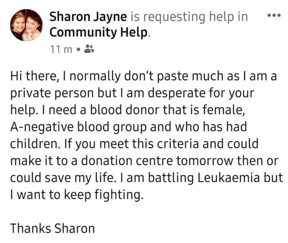 colineurosonic's tweet photo. @StephenNolan can I ask you to share this appeal, this will be a big help to save Sharon's life. https://t.co/fJ9K69YNsG