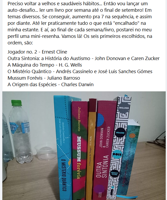 EbormeloA's tweet photo. Auto-desafio de leitura!! Tentando voltar aos bons hábitos. https://t.co/Dgzalh0BNc