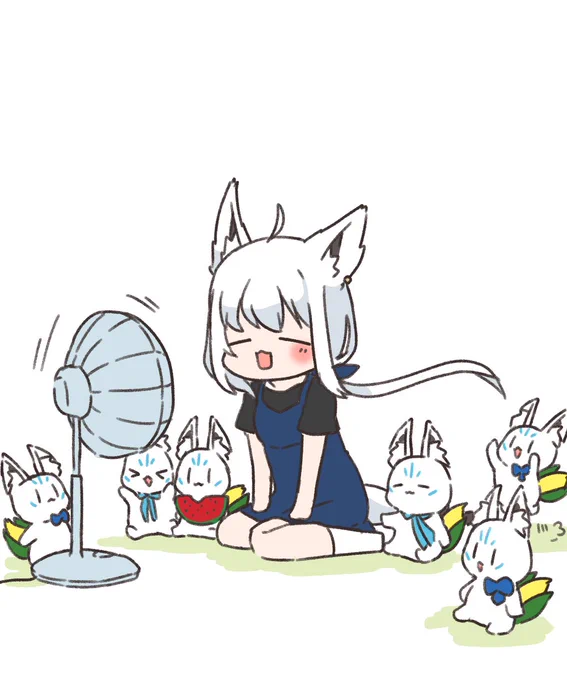 扇風機であーってするフブキちゃんとすこん部
#絵フブキ 