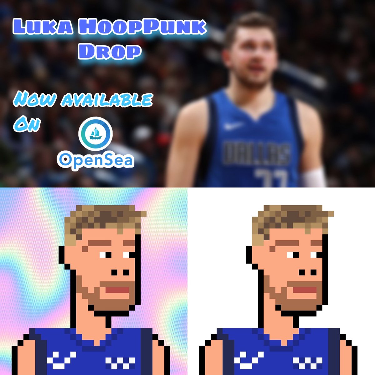 HoopPunks's tweet photo. 🏀HoopPunk Doncic Drop🏀

✅Now available on OpenSea✅

⬇️Buy Here⬇️
Common-https://t.co/zQ8ZDg6jVg
Holo- https://t.co/wubV3dEoE6 https://t.co/29CVURGqPe