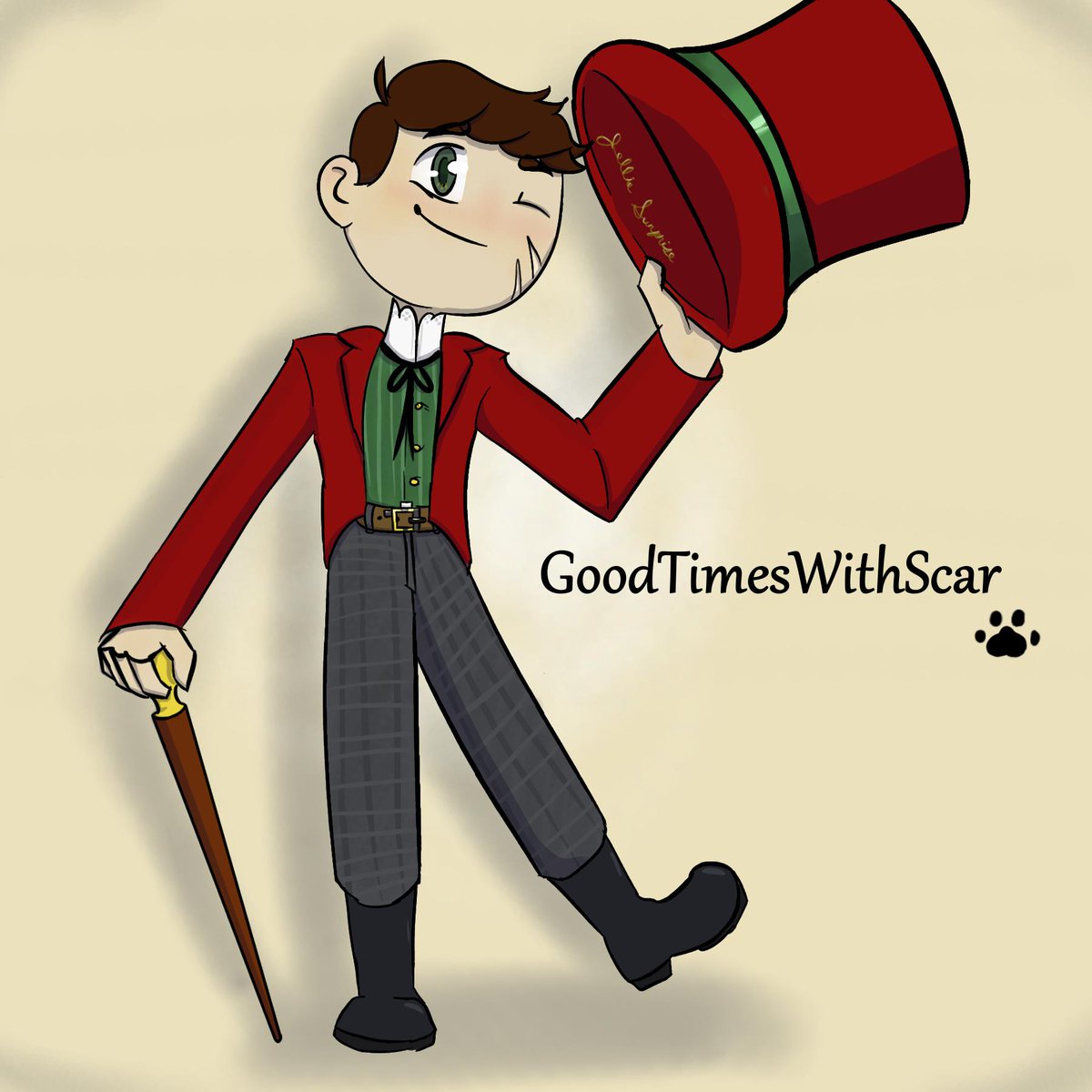 ExplodingSystem's tweet photo. @GTWScar I was just catching up on Hermitcraft when I wanted to draw salesmen Scar so here He is. https://t.co/l1GdvPWHg5