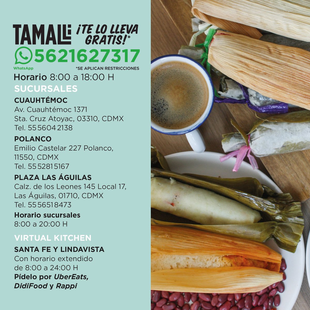 Nuestras sucursales y horarios. 🙂🫔💖