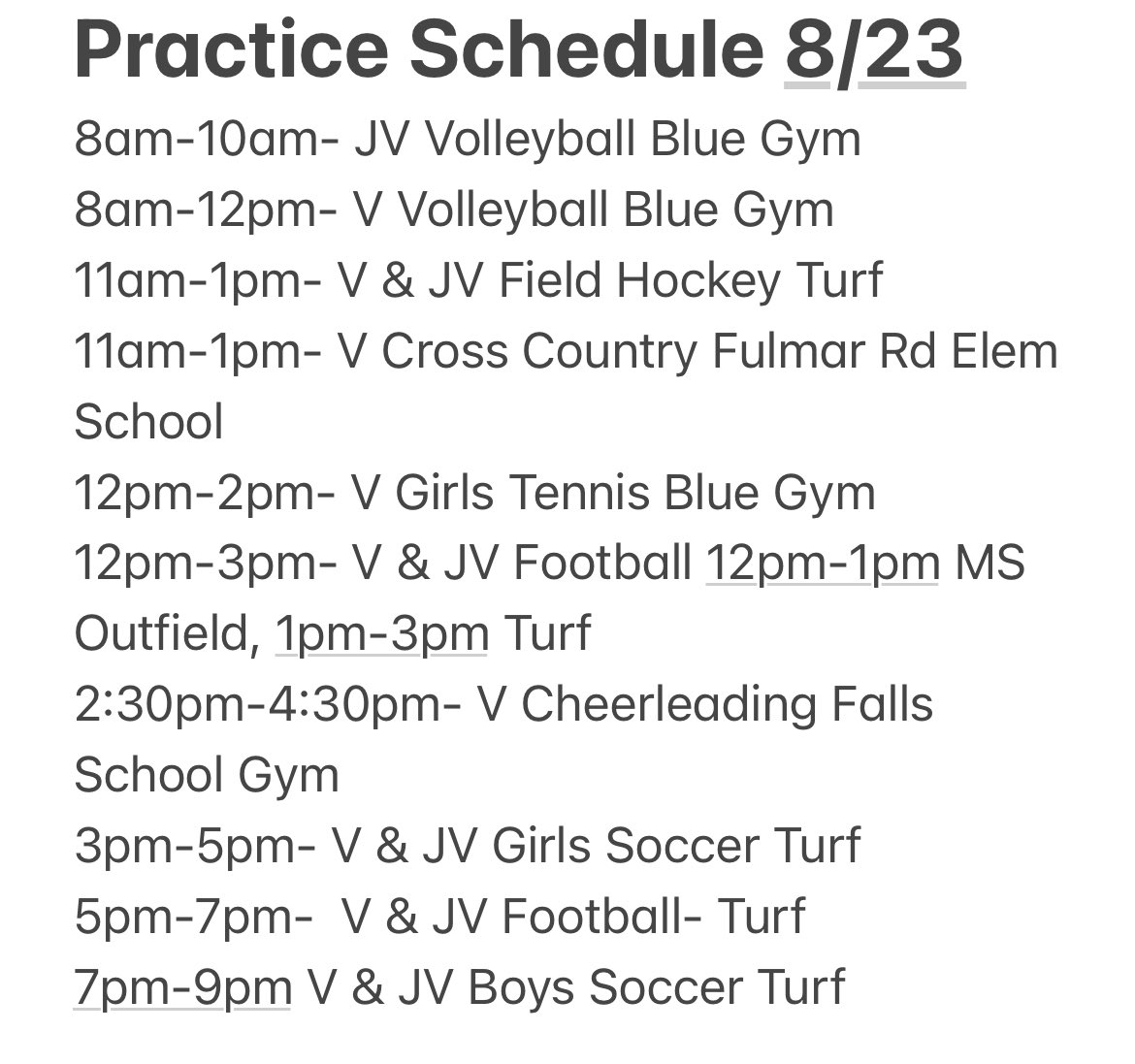 Mahopac Athletics on Twitter "PAC Fall Athletes, please see the updated schedule for tomorrow