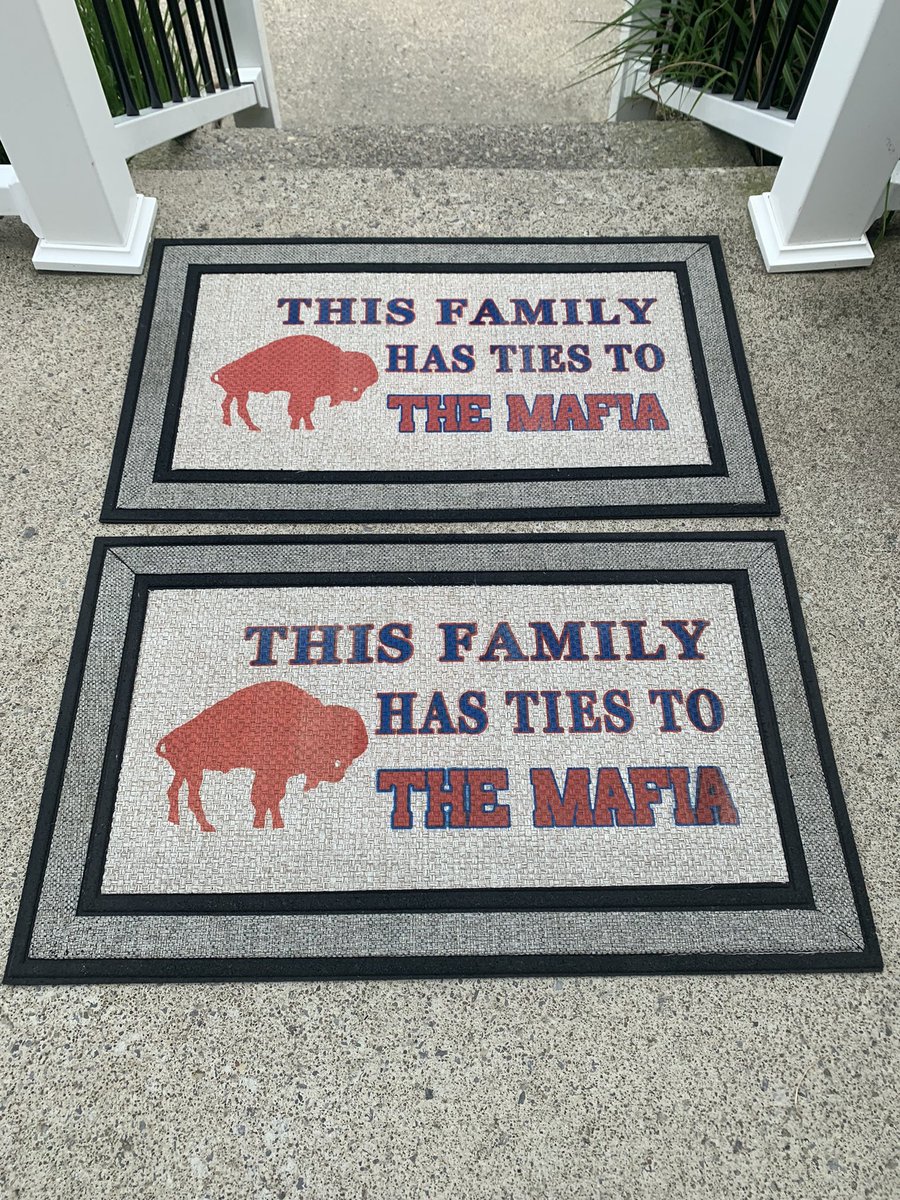 ChrisPBkn's tweet photo. Check out these custom doormats @BuffaloFAMbase  #BillsMafia #buffalo #buffalobills #billsfootball #madetoorder #buffalove https://t.co/MQ3F94YGZK