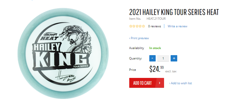 DealingDiscs's tweet photo. 2021 Hailey King Tour Series Heat @ Discraft 🔥
https://t.co/69LBuIHZAn
#DealingDiscs https://t.co/QlxCuwpYtI