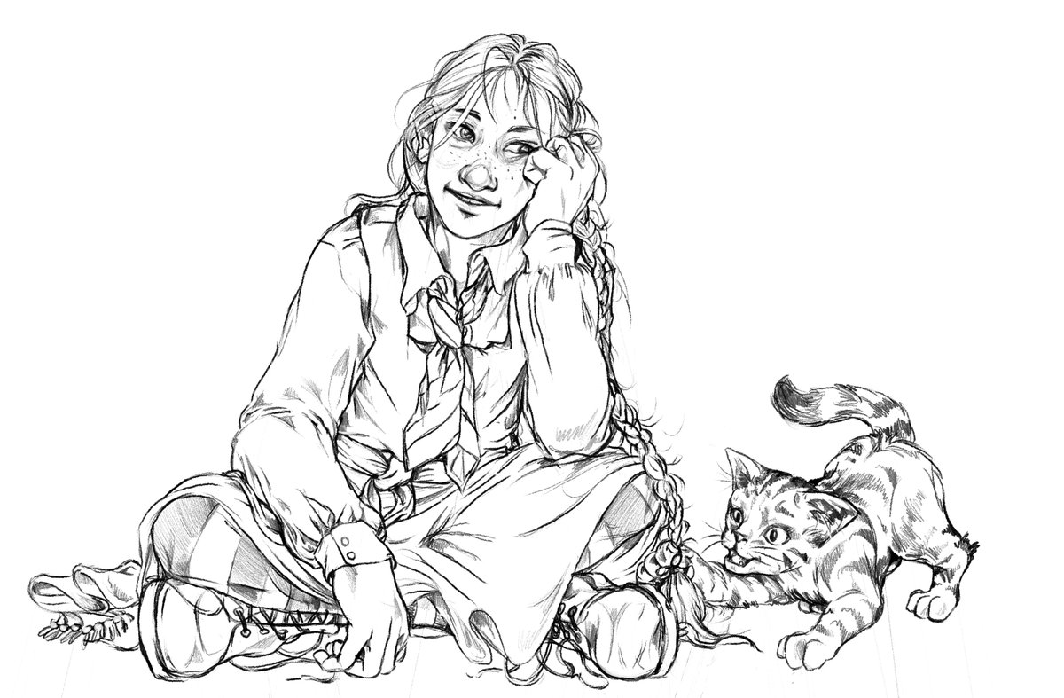 r_e_wilkinson's tweet photo. Really gutted to hear #JillMurphy died this week. #TheWorstWitch was an absolutely formative series for me (not just bc I too was an extremely scruffy and awkward 11 year old with long pigtails) so here's a wee #MildredHubble (plus Tabby) for the road. https://t.co/izPU88hLkl