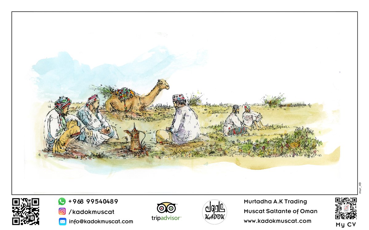 KadokMuscat's tweet photo. Painting by Murtadha Al Lawati; portraying an angle from the Omani environment and the Omani people. To purchase this painting please do book it from our website.

#Kadok #KadokMuscat #Oman #Omani https://t.co/TmrwS1PGeL