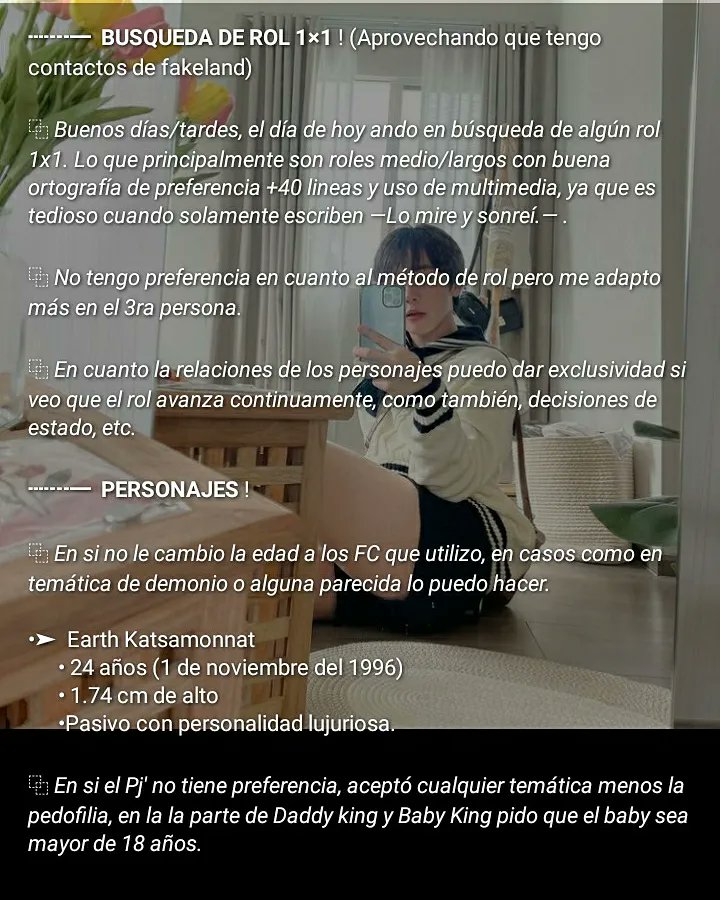 _prettybubble's tweet image. ┉┅━ BUSQUEDA DE ROL 1×1 ! 

⿻ Buenos días/tardes, el día de hoy ando en búsqueda de algún rol 1x1. Lo que principalmente son roles medio/largos con buena ortografía de preferencia +40 lineas y uso de multimedia, ya que es tedioso cuando solamente escriben —Lo mire y sonreí—.