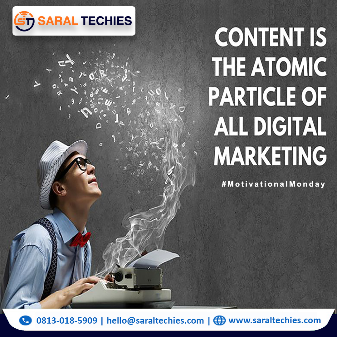 SaralTechies's tweet photo. Content is the atomic particle of all DigitaL Marketing.

#MotivationalMonday #saraltechies #SaralTechies https://t.co/ZjSUXuXnYm