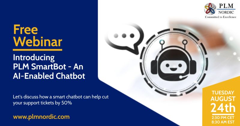 plmnordic's tweet image. Last chance to book your webinar seat!
Click below to register now - Tuesday, August 24, 2021, 2:30 PM CET | 8:30 AM EST
plmnordic.com/webinar-ai-ena…
#plmsupport #chatbot #webinar #ai #plmnordic