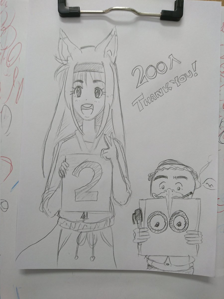 Thankyou 200 follower! フォロワー200人ありがとうございます! #drawing #originalcharacter #sketch #foxgirl #kemonomimi #kappa #drawing #オリキャラ #らくがき #きつねみみ #けものみみ #ArtistOnTwitter #art #かっぱ #絵描きさんと繫がりたい #イラスト好きな人と繋がりたい #イラスト