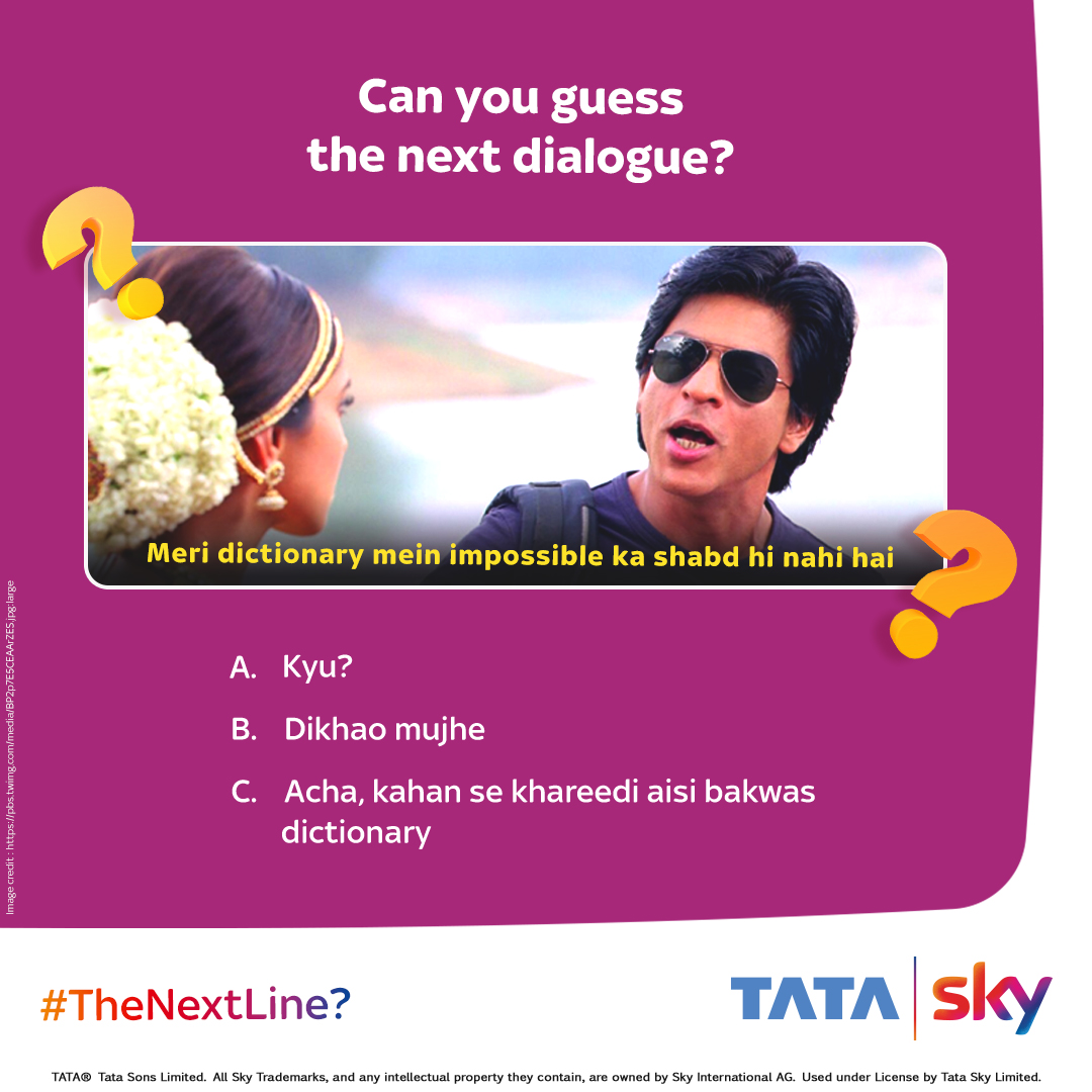 TataPlayin's tweet photo. Chennai Express had us filled with laughs and emotions throughout the film. Tell us in the comment section #TheNextLine
#ChennaiExpress #Bollywood #Meme #ShahrukhKhan #DeepikaPadukone #SRK #Movies #Fun #CommentBelow https://t.co/gAsl3gDHqV