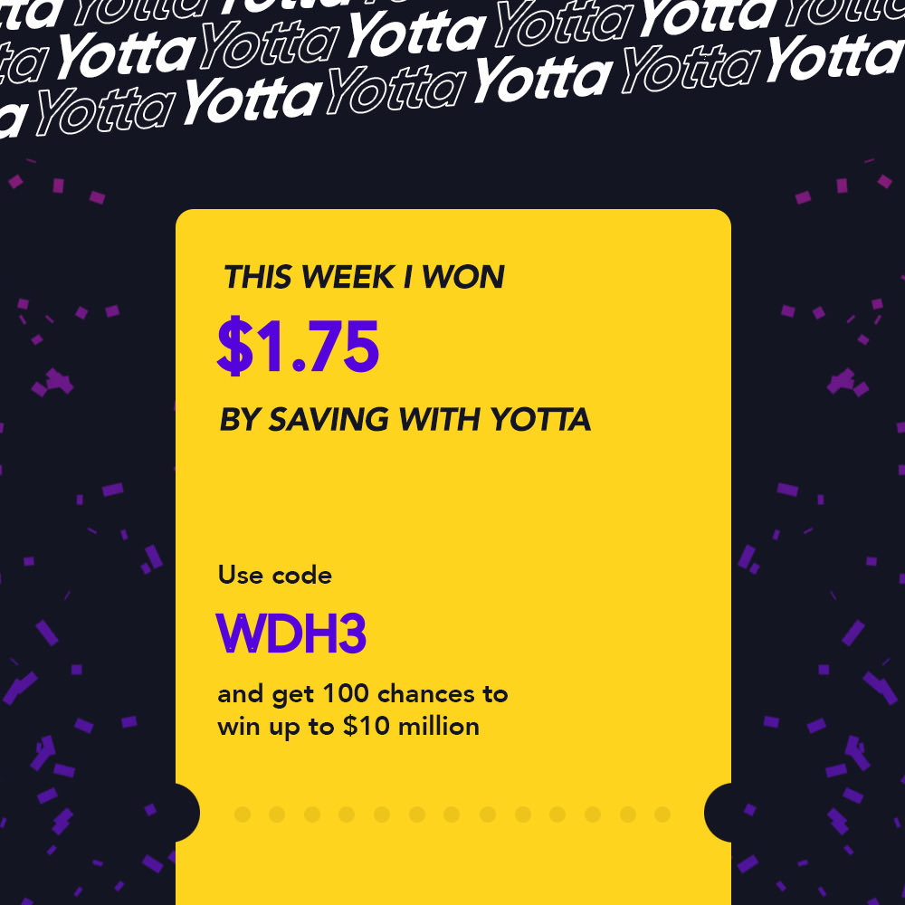 PCR911's tweet photo. Join Yotta with my invite code WDH3 and we'll both get 100 tickets! ⁦@YottaSavings⁩ https://t.co/VvioO00JTo