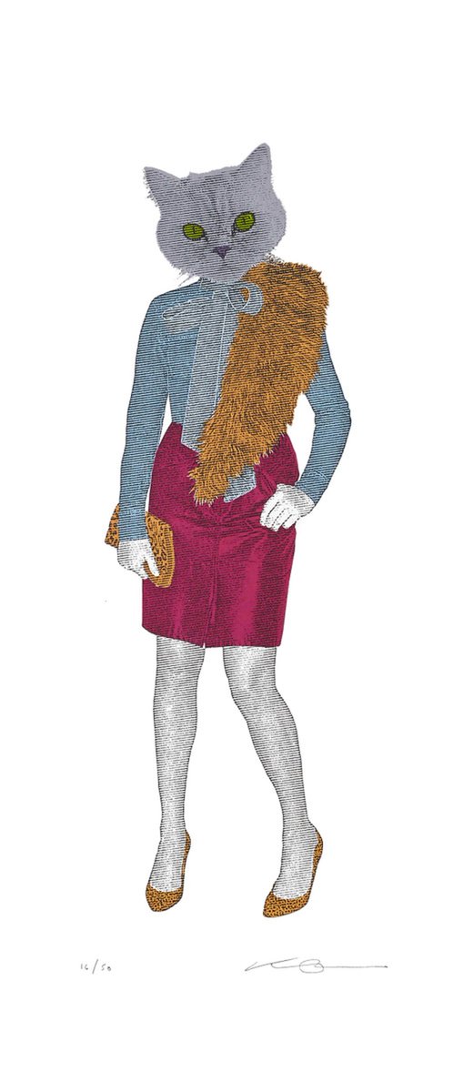 WomensArtForAll's tweet image. Kerry #Eggleton #WomensArt #Screenprint •The Cat•