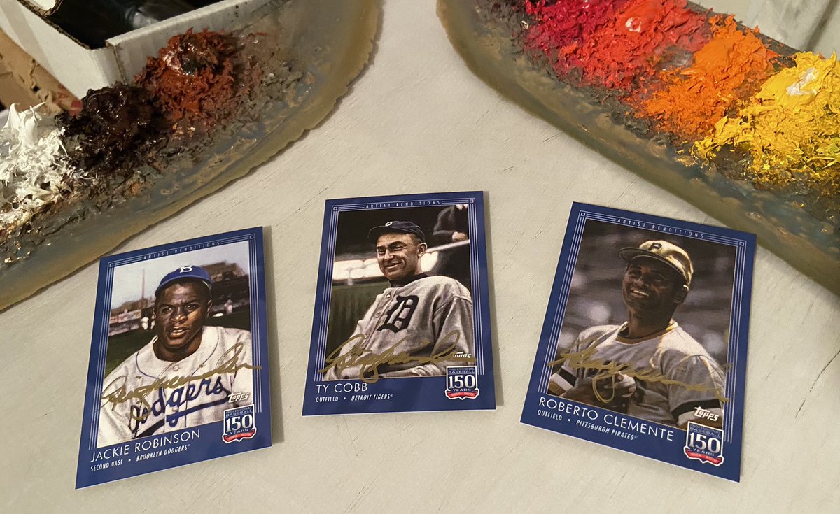 GraigKreindler's tweet image. Follow me and retweet this before 9:00 PM EST on Wednesday, August 25th and I'll pick one random winner to win these three cards signed by me (the guy who painted them).