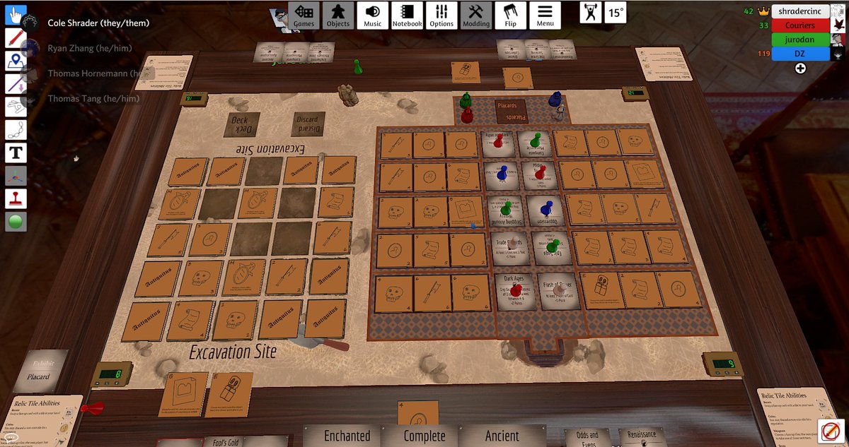 dinerstategames's tweet photo. I playtested Antiquitus by Cole Shrader at @BreakMyGameG's Sunday playtest. It's a game about excavating different archeological sites and then displaying different sets. I happened to be the best at it, putting on the best displays. #boardgame #playtest https://t.co/wcsnXj0xgD