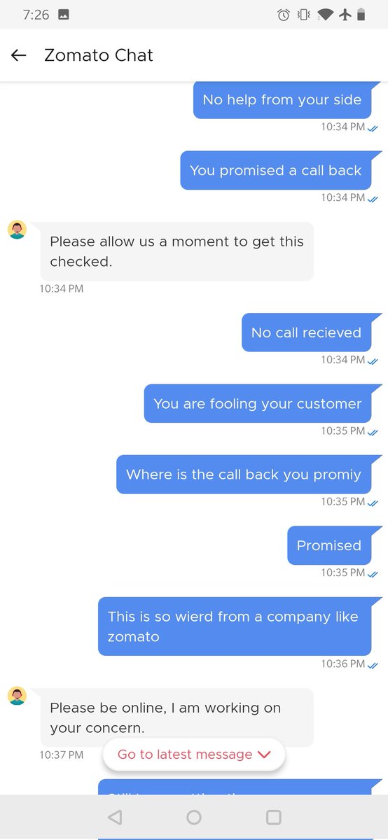 StreamVick's tweet photo. Pathetic service from @zomatoin Order placed at 9pm and kept me waiting for 10:45pm. I kept asking about call back but no response fr Zomato's side. At 11 in d night I was left stranded for food. Never am gonna chose to order from Zomato. #BoycottZomato https://t.co/l419fD8fv5