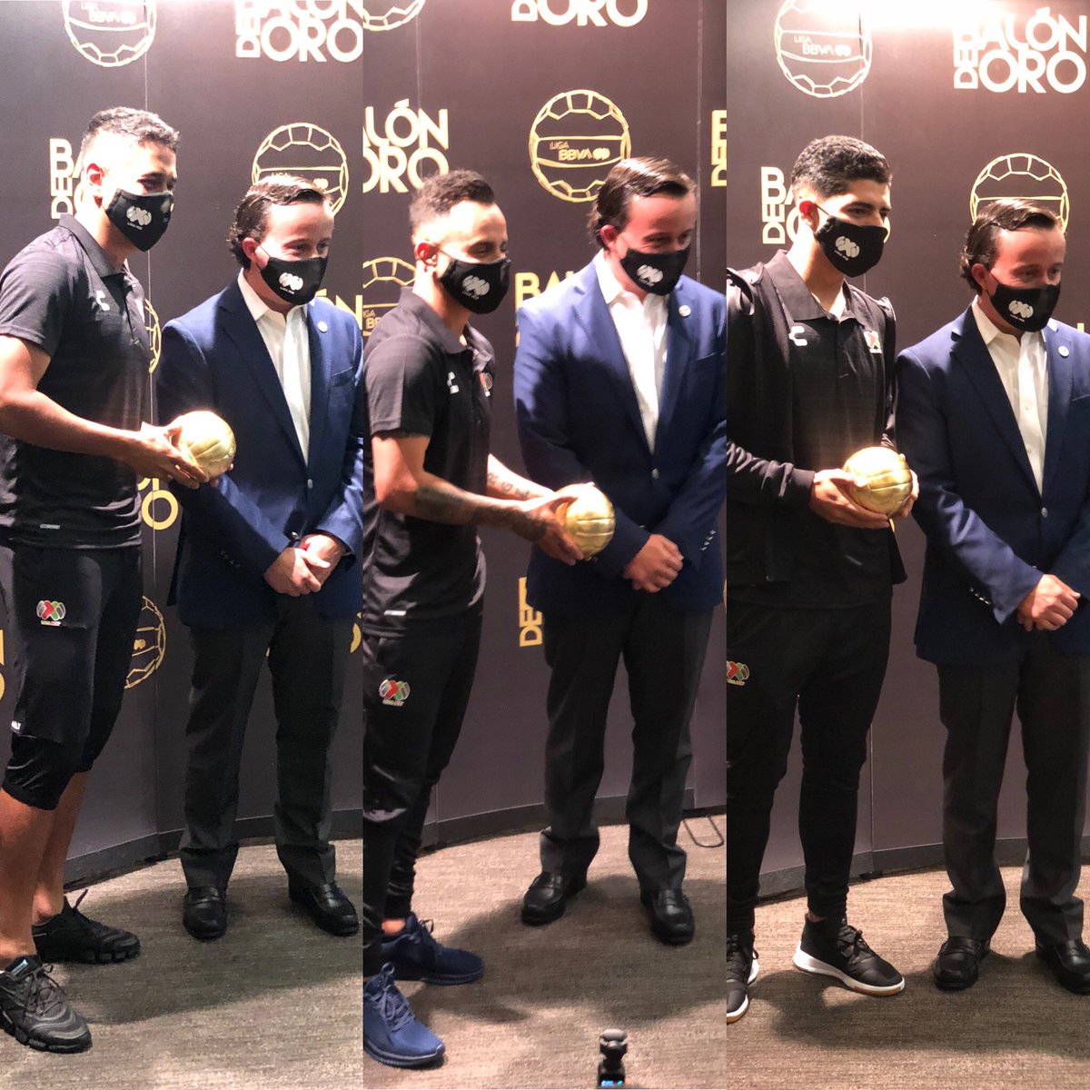MikelArriolaP's tweet photo. Un verdadero honor entregar en persona el #BalónDeOro a los mejores futbolistas y DT de la Temporada 2020-2021 de la @LigaBBVAMX, durante concentración previa a la semana del Juego de Estrellas, #MLSAllStar. https://t.co/4Jjl4s0jsf