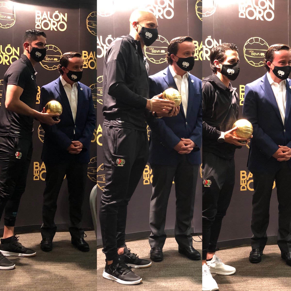 MikelArriolaP's tweet photo. Un verdadero honor entregar en persona el #BalónDeOro a los mejores futbolistas y DT de la Temporada 2020-2021 de la @LigaBBVAMX, durante concentración previa a la semana del Juego de Estrellas, #MLSAllStar. https://t.co/4Jjl4s0jsf