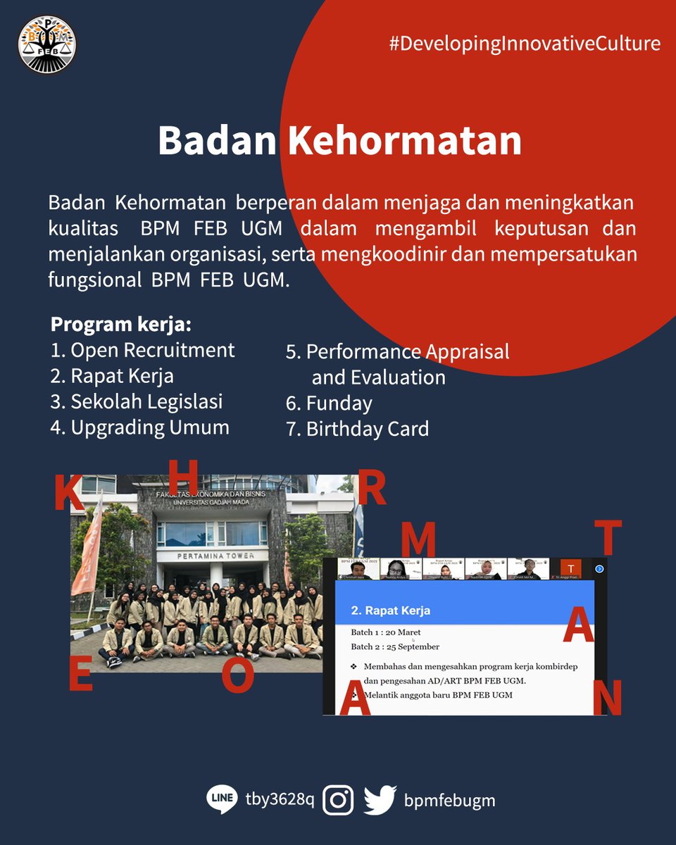 bpmfebugm's tweet photo. [KOMBIRDEP BPM FEB UGM]

Halo, Legislator Muda 👋
Sudah menemukan divisi yang tepat belum, nih? kalau belum, yuk geser ke kiri untuk melihat informasi selengkapnya mengenai divisi yang ada di BPM FEB UGM beserta program kerjanya ✨

BPM FEB UGM
#DevelopingInnovativeCulture https://t.co/zZuHy4eLXa