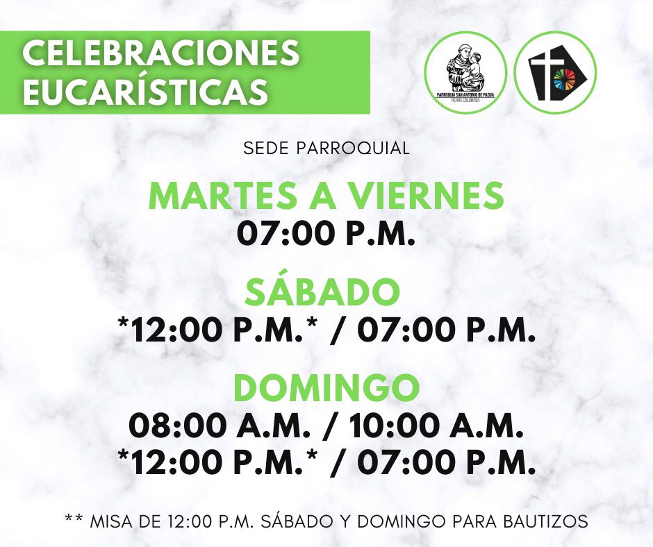 _pctabasco's tweet photo. #IglesiaCatólica ⛪🙏 | Hermanos, les compartimos los horarios de celebración en nuestra sede parroquial y en las comunidades, recuerda seguir todas las medidas de prevención.

#IglesiaComunicadora #PastoralDeLaComunicación #IglesiaUnida #IglesiaResponsable https://t.co/nqWlr8EJsp