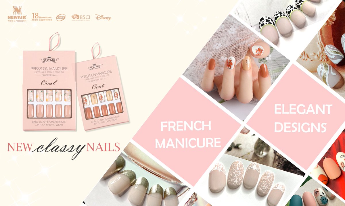 New Oval nails, velvet matte gift box, classical french nails and design nails. #nails #nailart