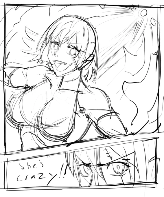 (OC) rough draft

I keep making my OCs way buffer than they're supposed to look lol 