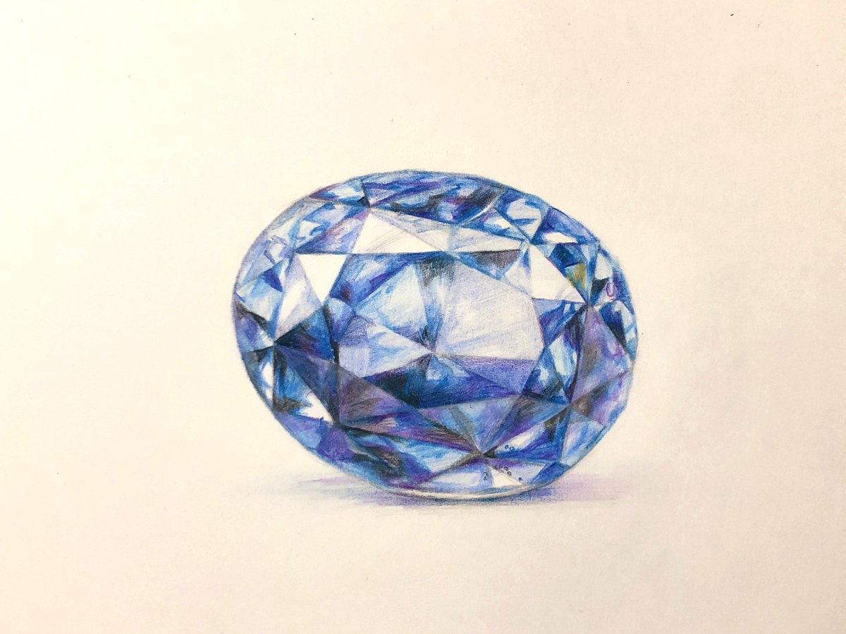 昔描いた宝石。✨ また描きたいなぁと思ってます。 #鉛筆画 #色鉛筆
