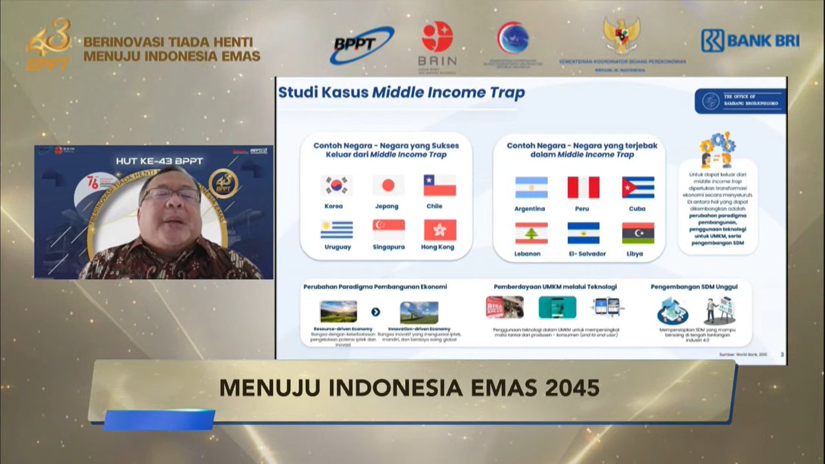 BPPT_RI's tweet image. 🔴LIVE #BPPT43BerinovasiTiadaHentiBPPT 
Bambang Brodjonegoro : BPPT seharusnya dapat menularkan semangat riset dan inovasi kepada para industri, karena disana terdapat peran BPPT, komersialisasi teknologi. 

@TelkomIndonesia @bukalapak 

#BPPTSolidSmartSpeed