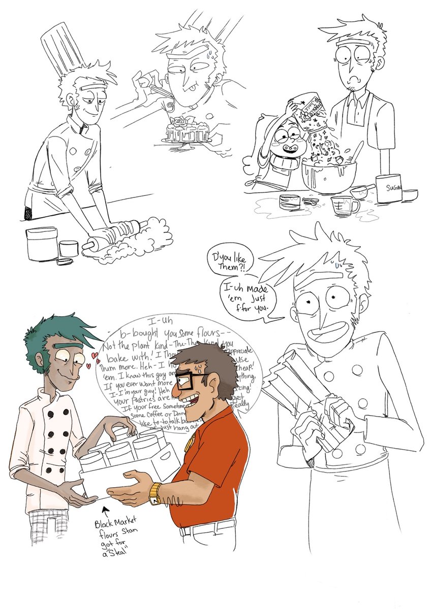 Revisiting old AUs! First up: Pastry Chef Rick &amp; his Stan ♡ #stanchez