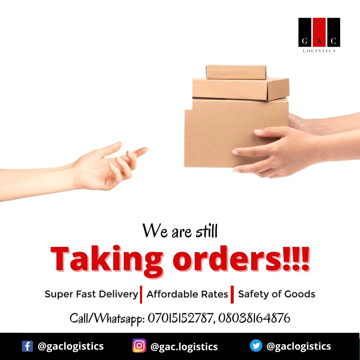 Let's make all deliveries for you while you face other aspects of your daily activities.

Send in your delivery request today.

Call or Whatsapp us on 07015152787, 08038164876 today.

#dispatchers #dispatchrider