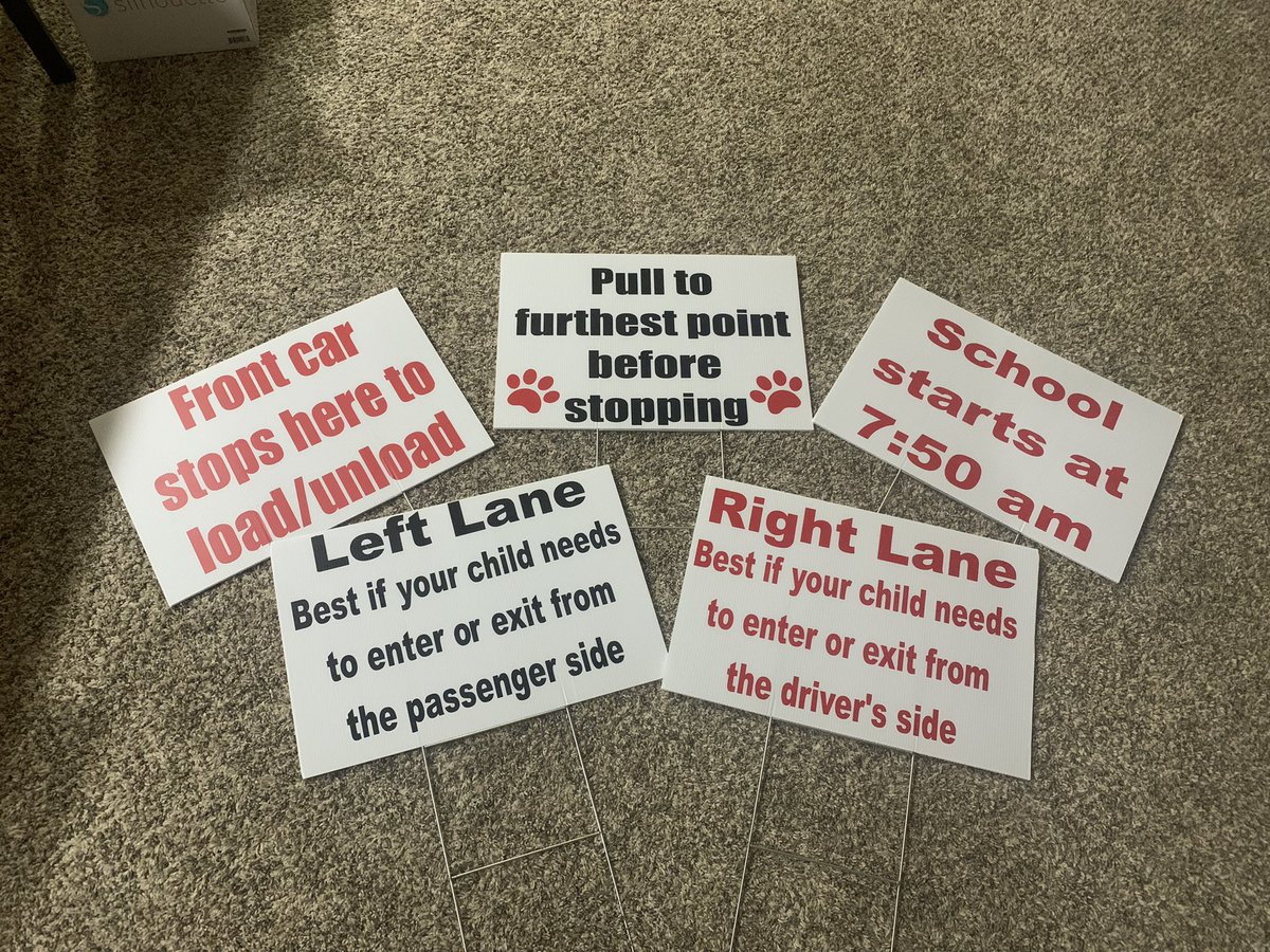AshleyLongMEd's tweet photo. We’re always looking for ways to improve our procedures. Arrival and dismissal signs are ready to help guide our families for week 2. @Crosby_fisd @forneyisd https://t.co/Ghykppg3pG