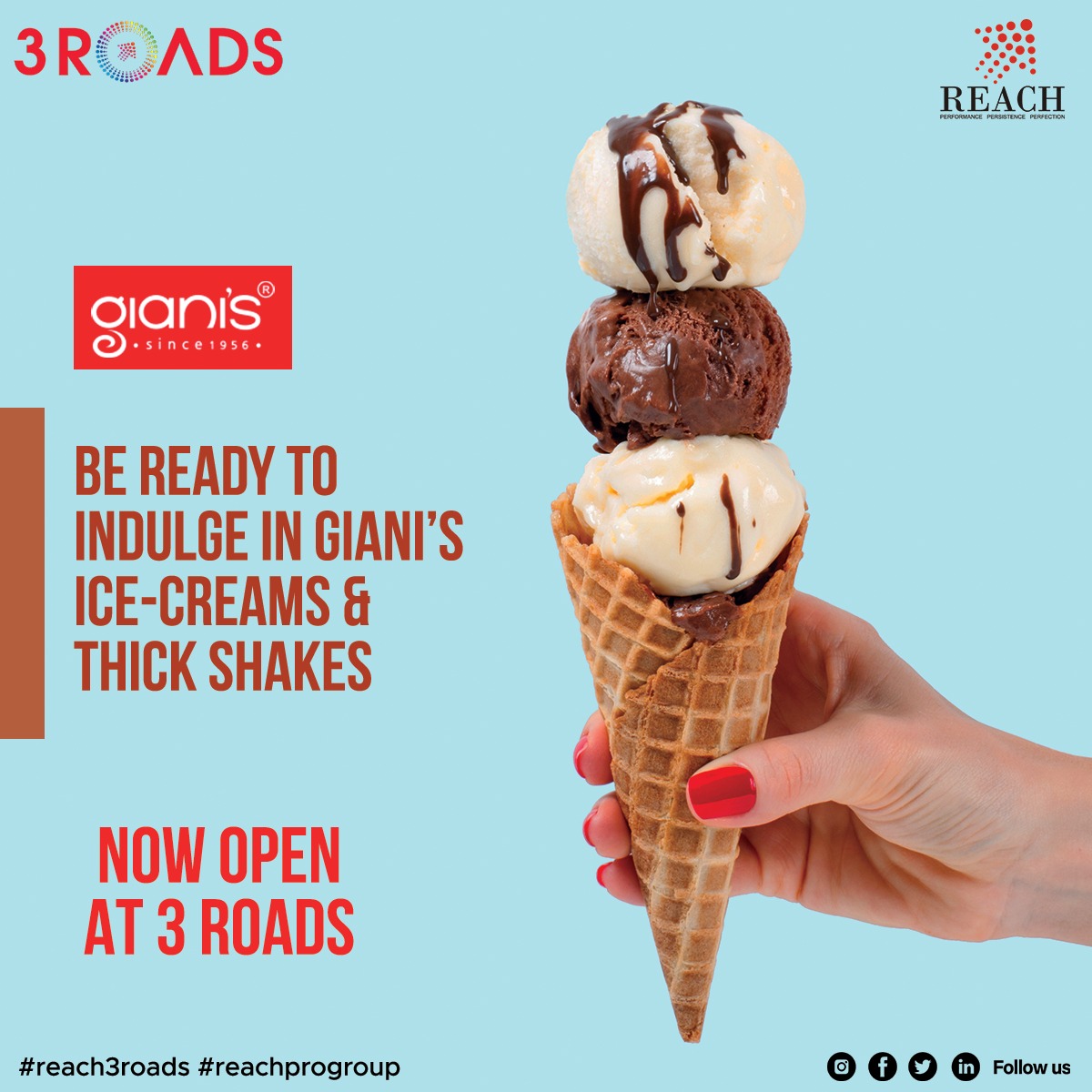 Reachprogroup's tweet photo. Indulge yourself in Giani's delicious ice-creams & thick shakes.
Giani's now open at 3 ROADS
#Reachprogroup #Reach3Roads #3ROADS #oneofakind #retail #enjoy #icecream #eat #joy #happiness https://t.co/tgVc9DATq5