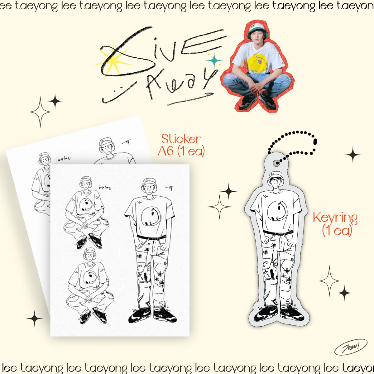 * pls rt 

◌  give away 📁 1 set (keyring+sticker) 🐕‍🦺🧽
ประกาศ : 4 ทุ่มวันนี้นะคะ รีอย่างเดียวเลยค่า

(เนื่องจากวันนี้เป็นวันเกิดเรา เลยอยากแจกสตกกับพกจของแทยงค่ะ เพราะวันเกิดแทยงเลยมาแล้ว แง ㅠㅗㅠ) 
#TAEYONG