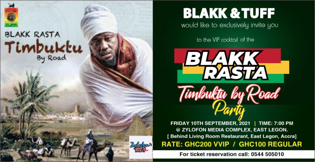 The @Blakkrasta “Timbuktu by road” party will be happening on September 10. Inside the Zylofon Media complex Come through on the day let’s have fun with @blakkrasta