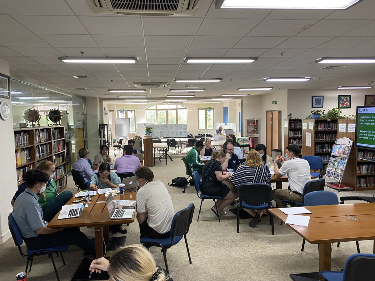 LizGale55's tweet photo. #scispudong US faculty taking time to reflect on our school wide learner outcomes and the ways in which we are developing these skills / attributes in students. #scis #knowledgeable_inquirers #self_directed #learners #positive_contributors #innovative_thinkers https://t.co/AGjsoSkIH6