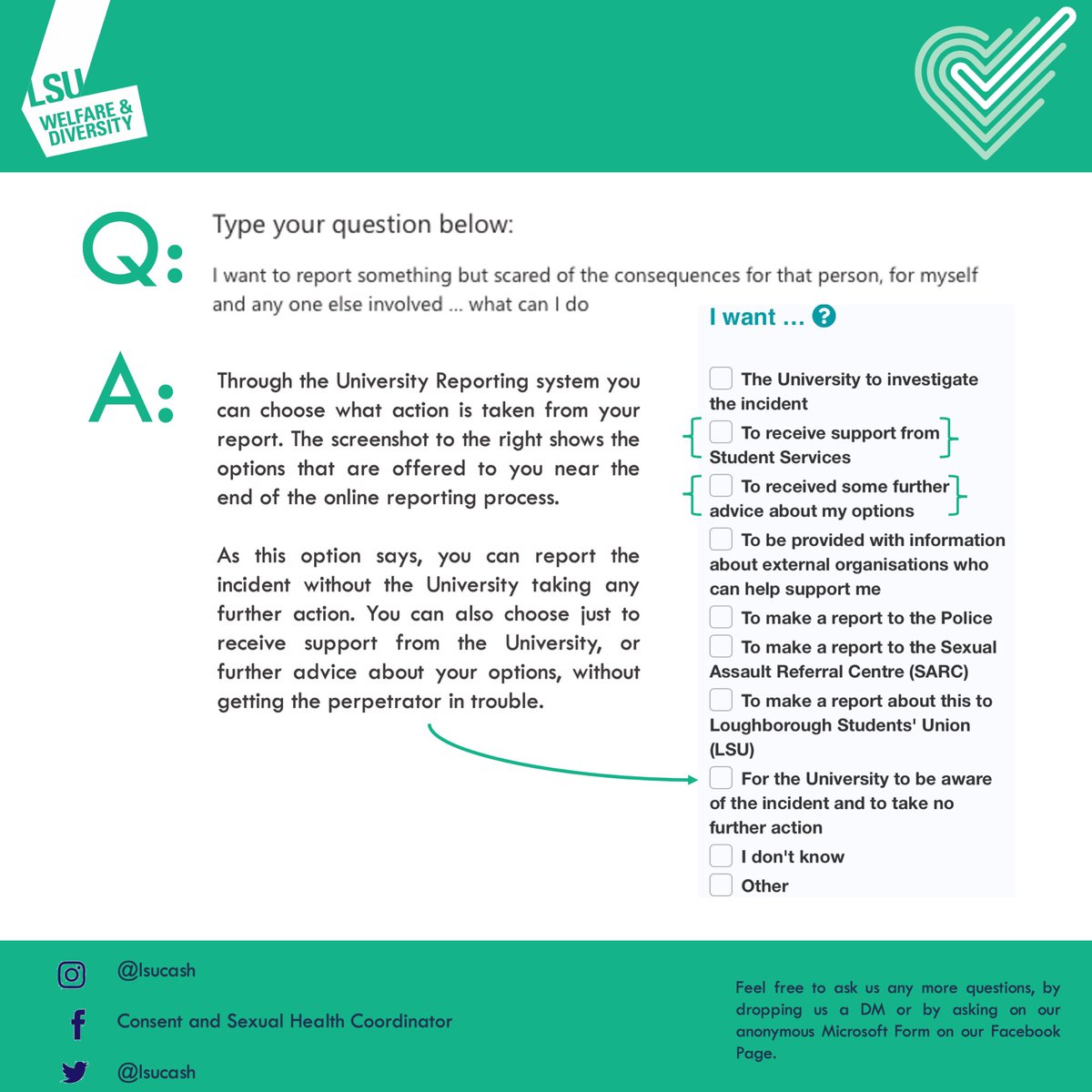 LSUCASH's tweet image. Some Q&amp;amp;A answers! 

Ask your questions here:
forms.office.com/r/U1d2CN9veB