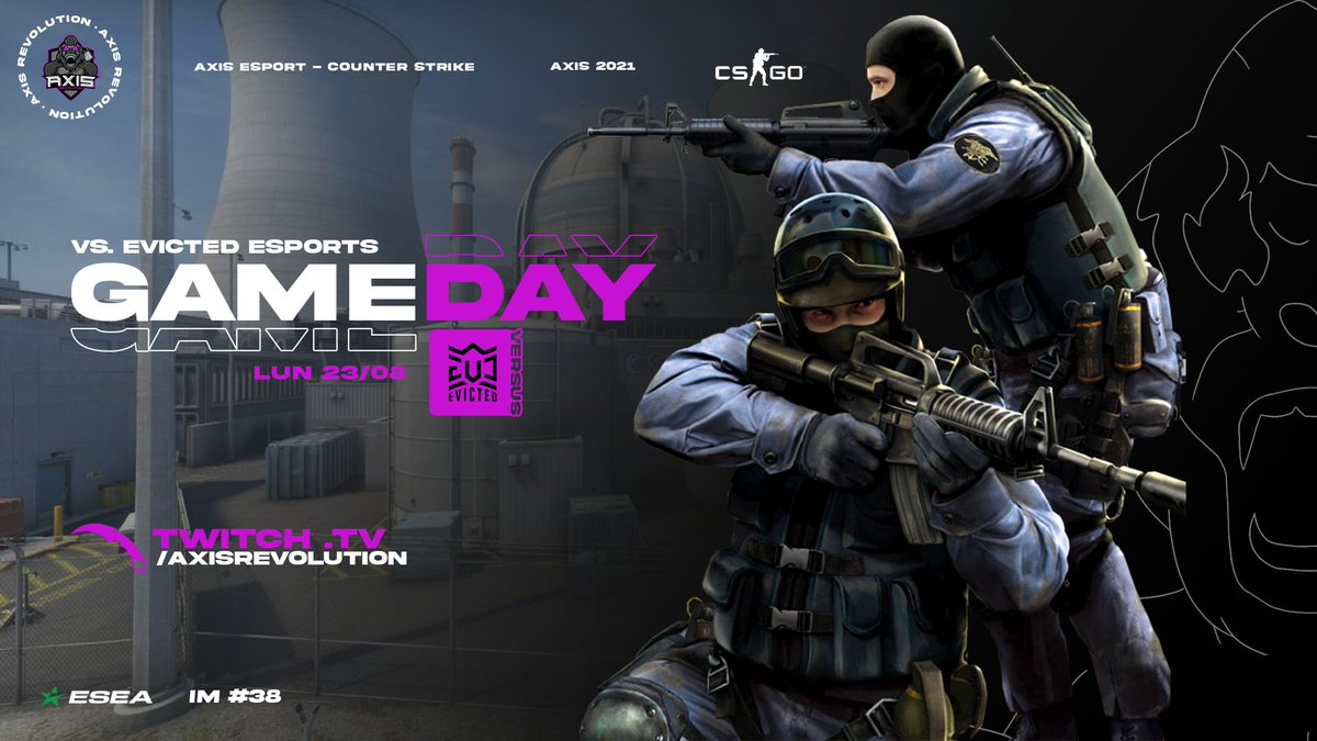Hello la commu 👋

Ce soir, RDV à 21h20 pour le 2ème match de la saison #ESEA 
 de notre équipe #CSGO !🤩

Venez encourager notre équipe en direct 😎
twitch.tv/axisrevolution 

# AXRWIN  <a href="/axis_esport_fr/">Axis eSport</a> #ESEA